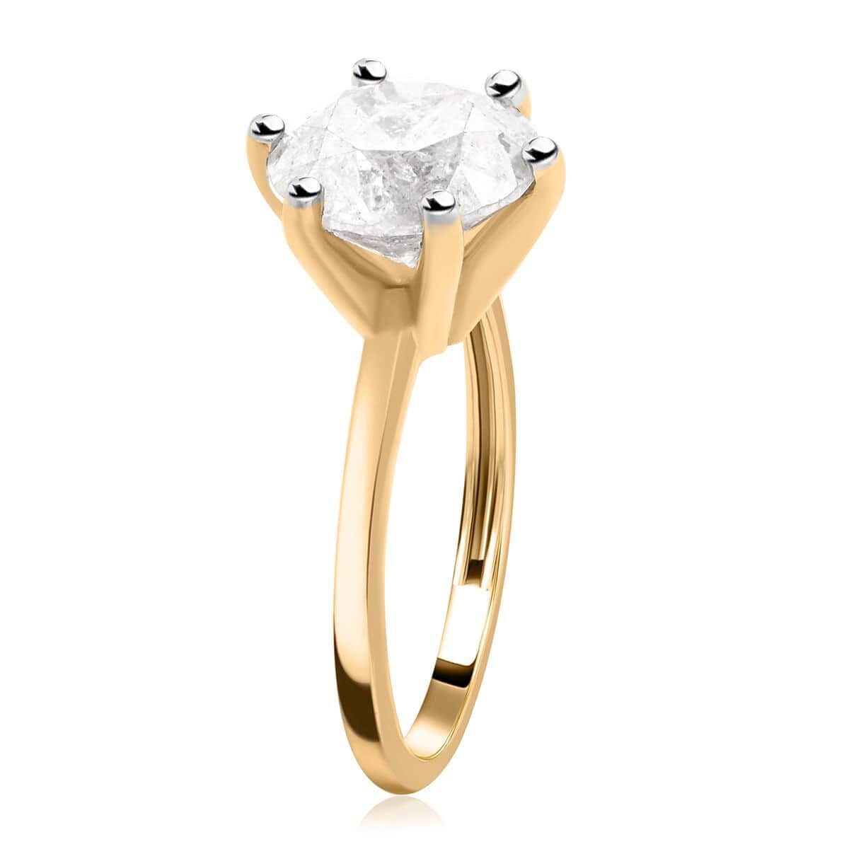 SGL Certified Luxoro 10K Yellow Gold Diamond G-H I3 Solitaire Ring (Size 6.0) 3.50 ctw image number 3