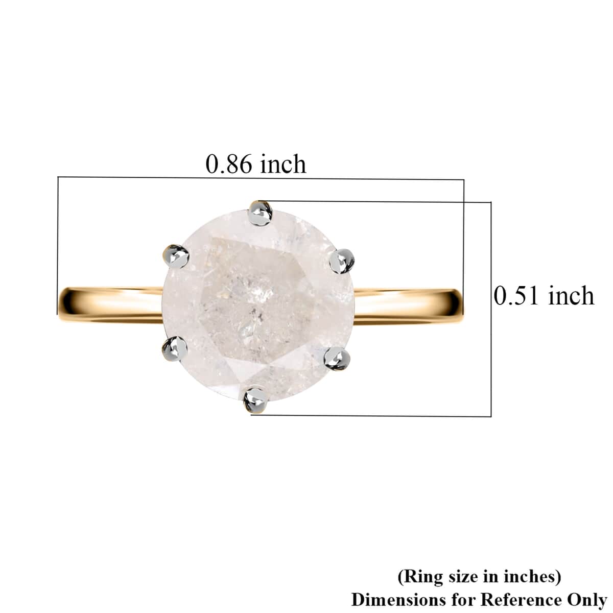 SGL Certified Luxoro 10K Yellow Gold Diamond G-H I3 Solitaire Ring (Size 7.0) 3.50 ctw image number 5