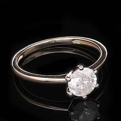SGL Certified Luxoro 10K Yellow Gold G-H I3 Diamond Solitaire Ring (Size 7.0) 1.10 ctw