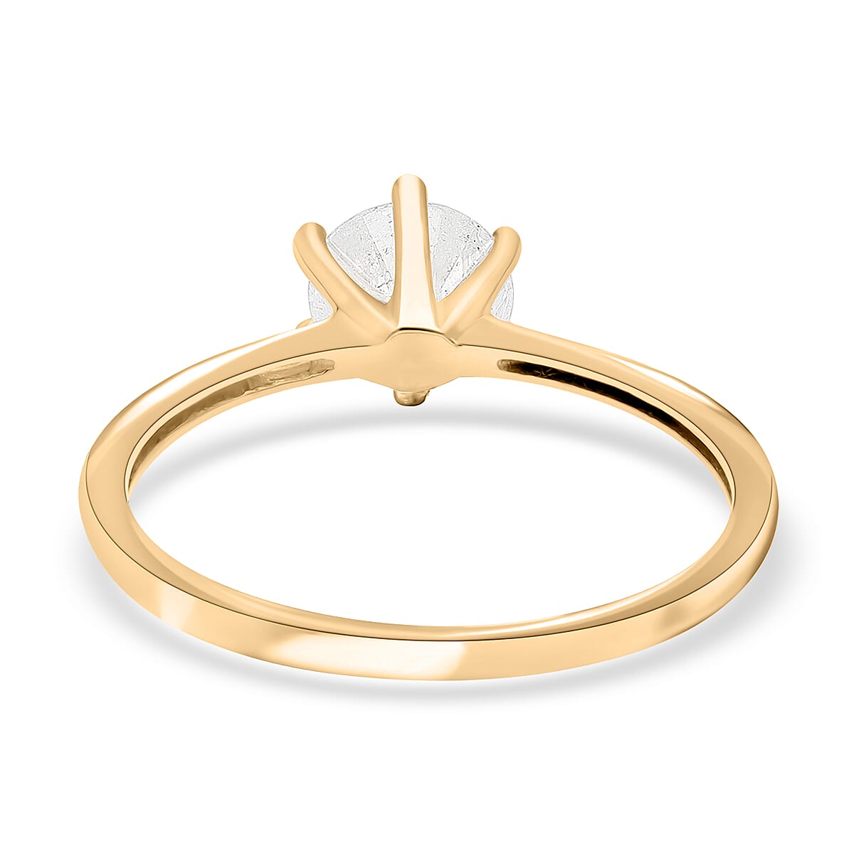 SGL Certified Luxoro 10K Yellow Gold G-H I3 Diamond Solitaire Ring (Size 8.0) 1.10 ctw image number 4