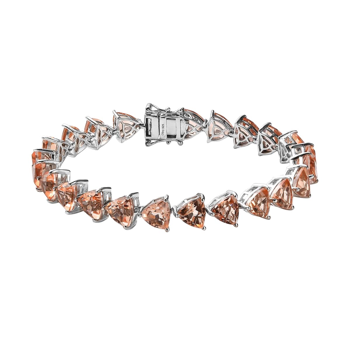 Morganique Quartz (Triplet) Bracelet in Platinum Over Sterling Silver (7.25 In) 30.50 ctw image number 0