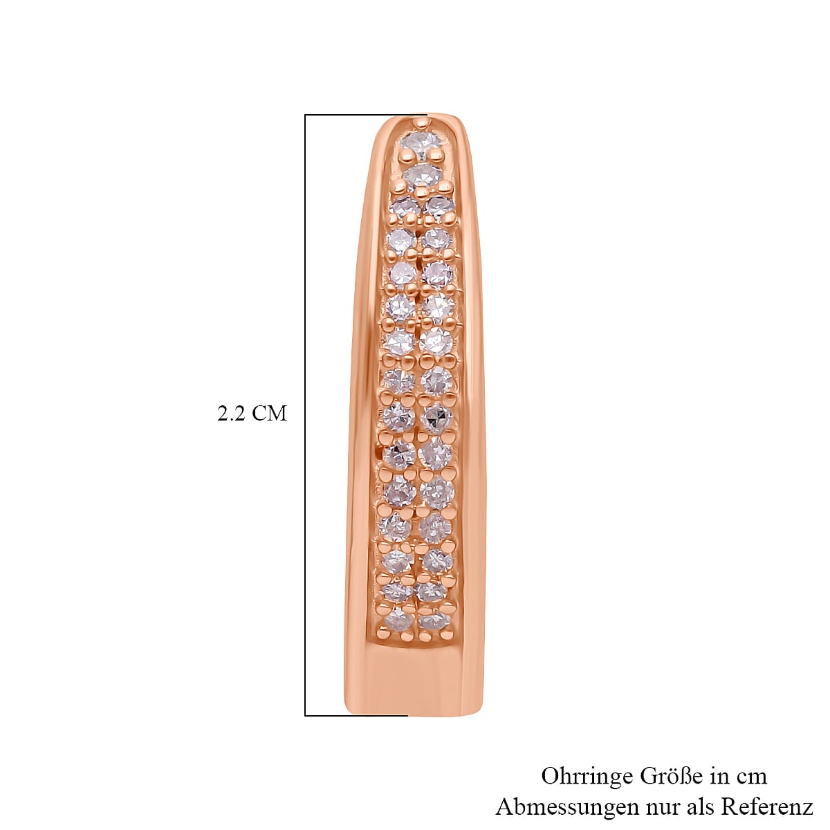 Natural Pink Diamond I3 Hoop Earrings in Vermeil Rose Gold Over Sterling Silver 0.25 ctw image number 4