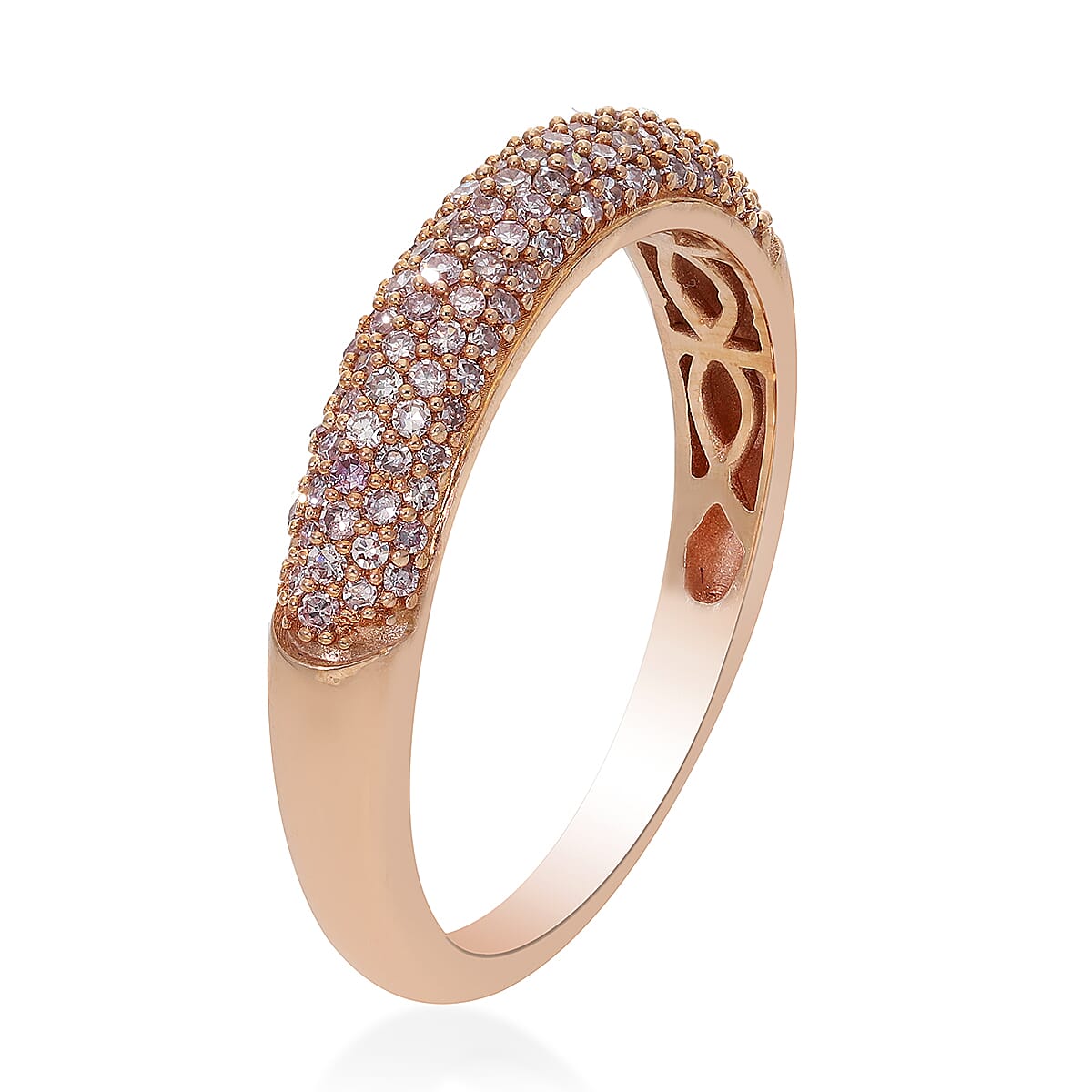 Natural Pink Diamond I3 Ring in Vermeil Rose Gold Over Sterling Silver (Size 7.0) 0.33 ctw image number 3