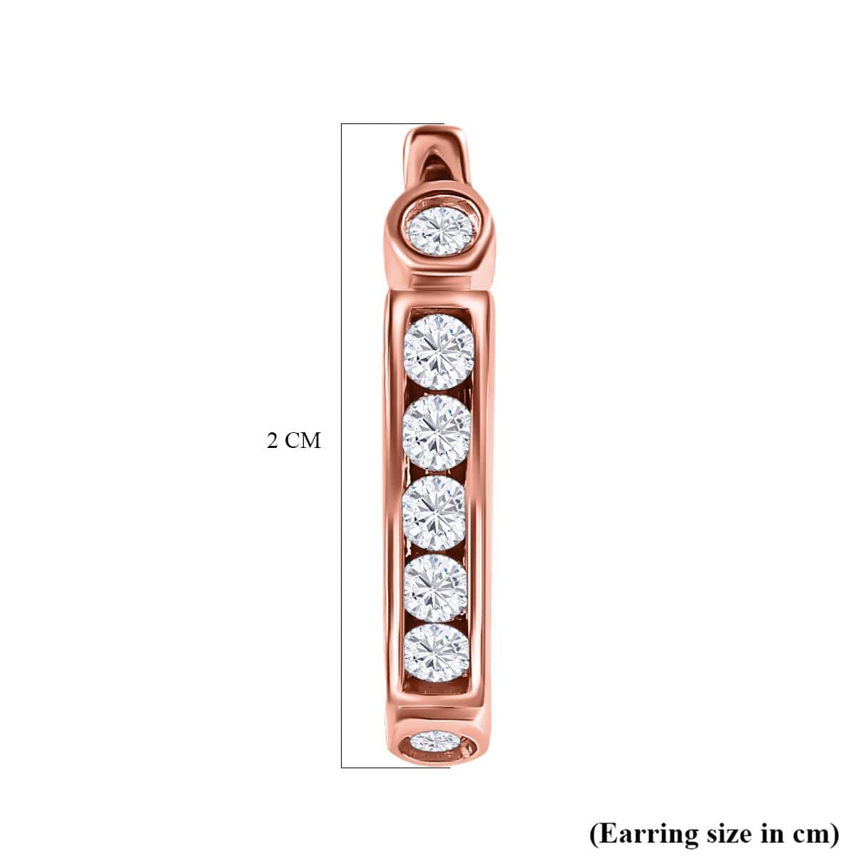 Moissanite Hoop Earrings in Vermeil Rose Gold Over Sterling Silver 0.85 ctw image number 4