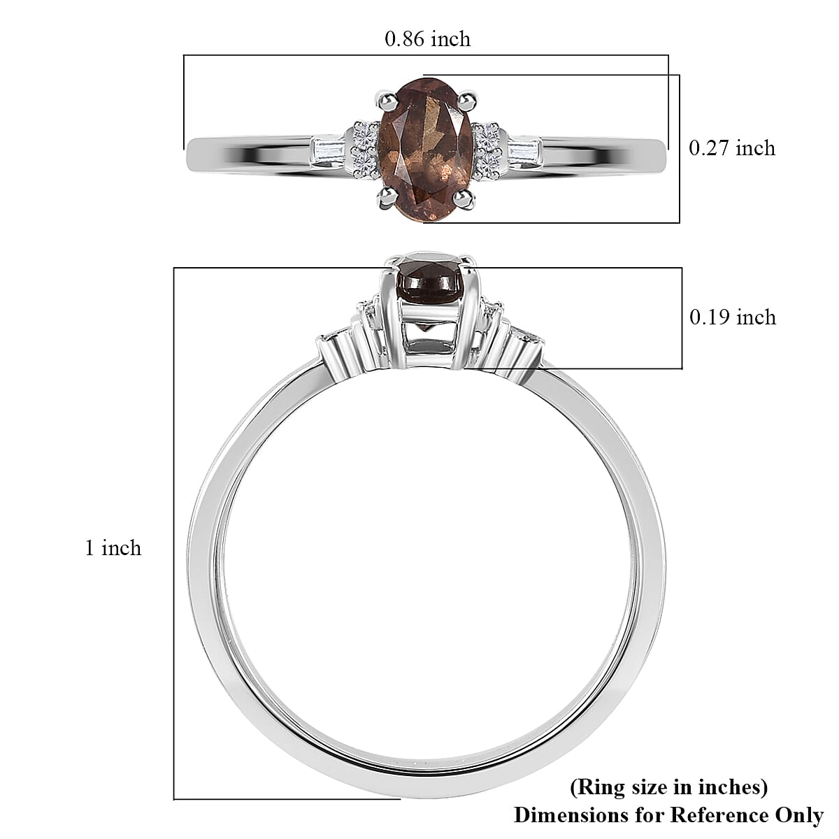 Luxoro 10K White Gold Premium Bekily Color Change Garnet and Diamond Ring (Size 8.0) 0.65 ctw image number 5