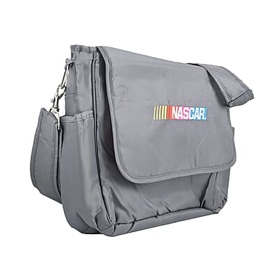 Chicago Closeouts Nascar Gray Shoulder Bag with Adjustable Strap