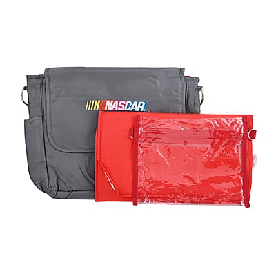 Chicago Closeouts Nascar Gray Shoulder Bag with Adjustable Strap