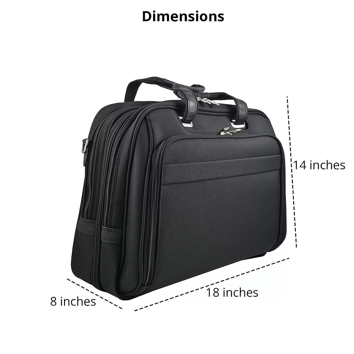 Chicago Closeouts McKlein Black Nylon Briefcase with Laptop Sleeve image number 3