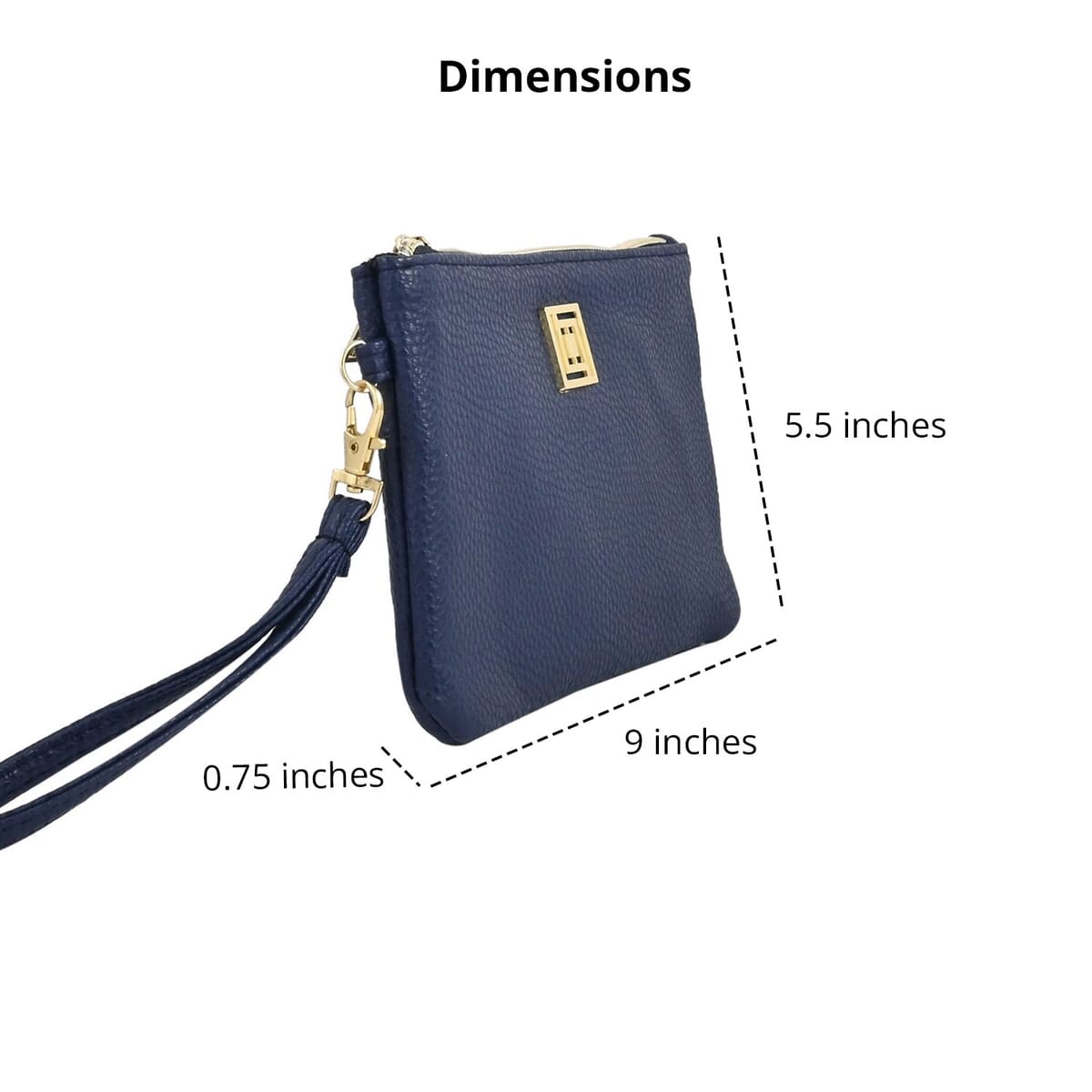 Liz Claiborne Navy Faux Leather RFID Protected Wristlet Wallet with Power Bank (9"x5.5") image number 2