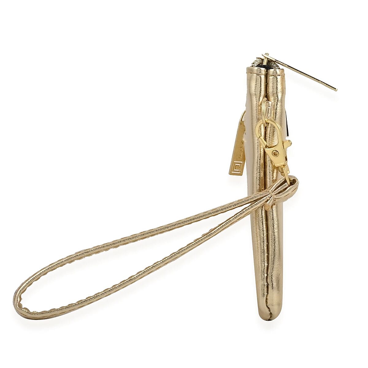 Chicago Closeout Liz Claiborne Golden Faux Leather RFID Protected Wristlet Wallet with Power Bank image number 4