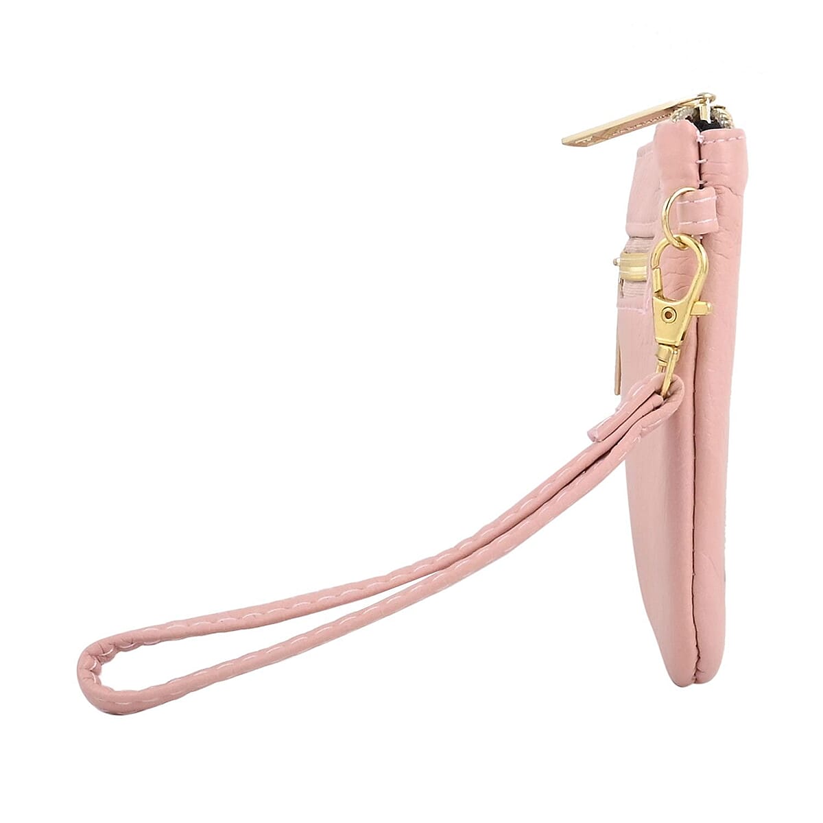 Chicago Closeout Liz Claiborne Pink Faux Leather RFID Protected Wristlet Wallet with Power Bank image number 3