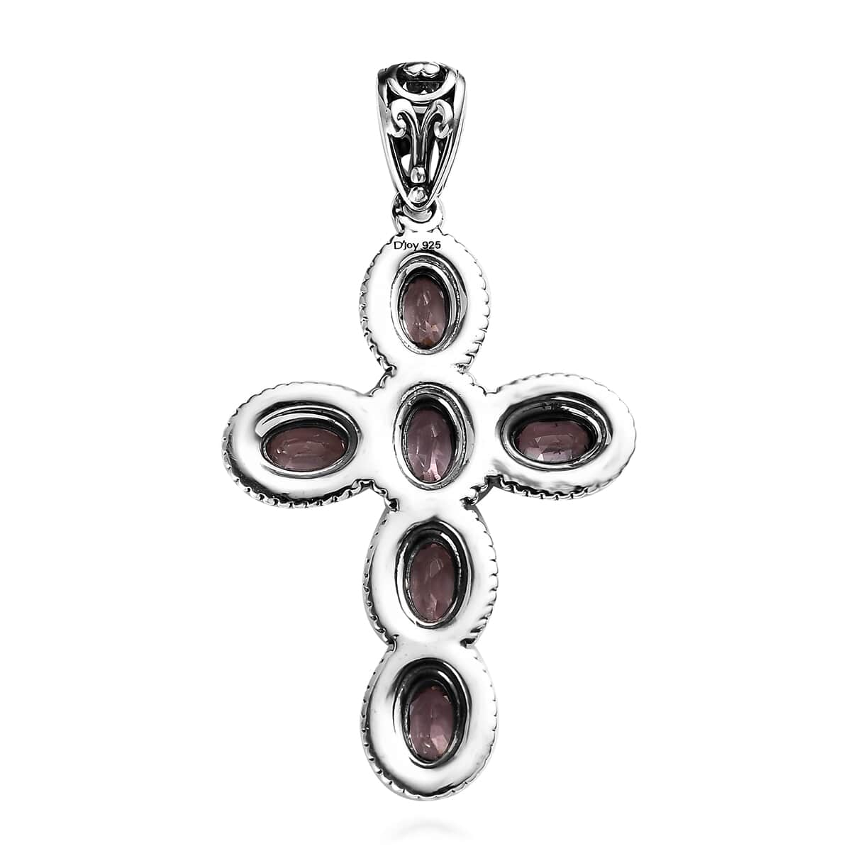 Artisan Crafted Bekily Color Change Garnet Cross Pendant in Sterling Silver 1.75 ctw image number 4