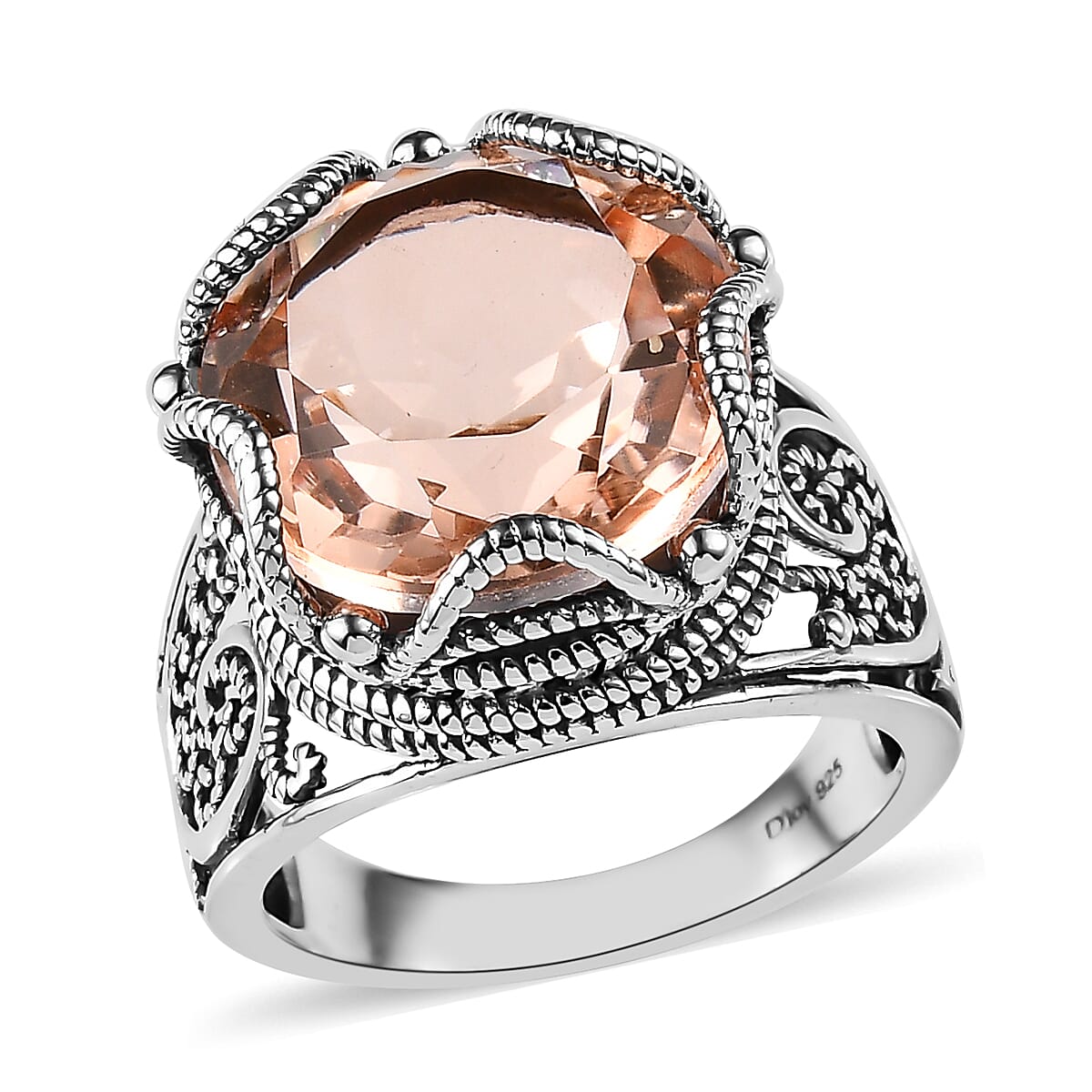 Artisan Crafted Morganique Quartz (Triplet) Solitaire Ring in Sterling Silver 10.65 ctw image number 0