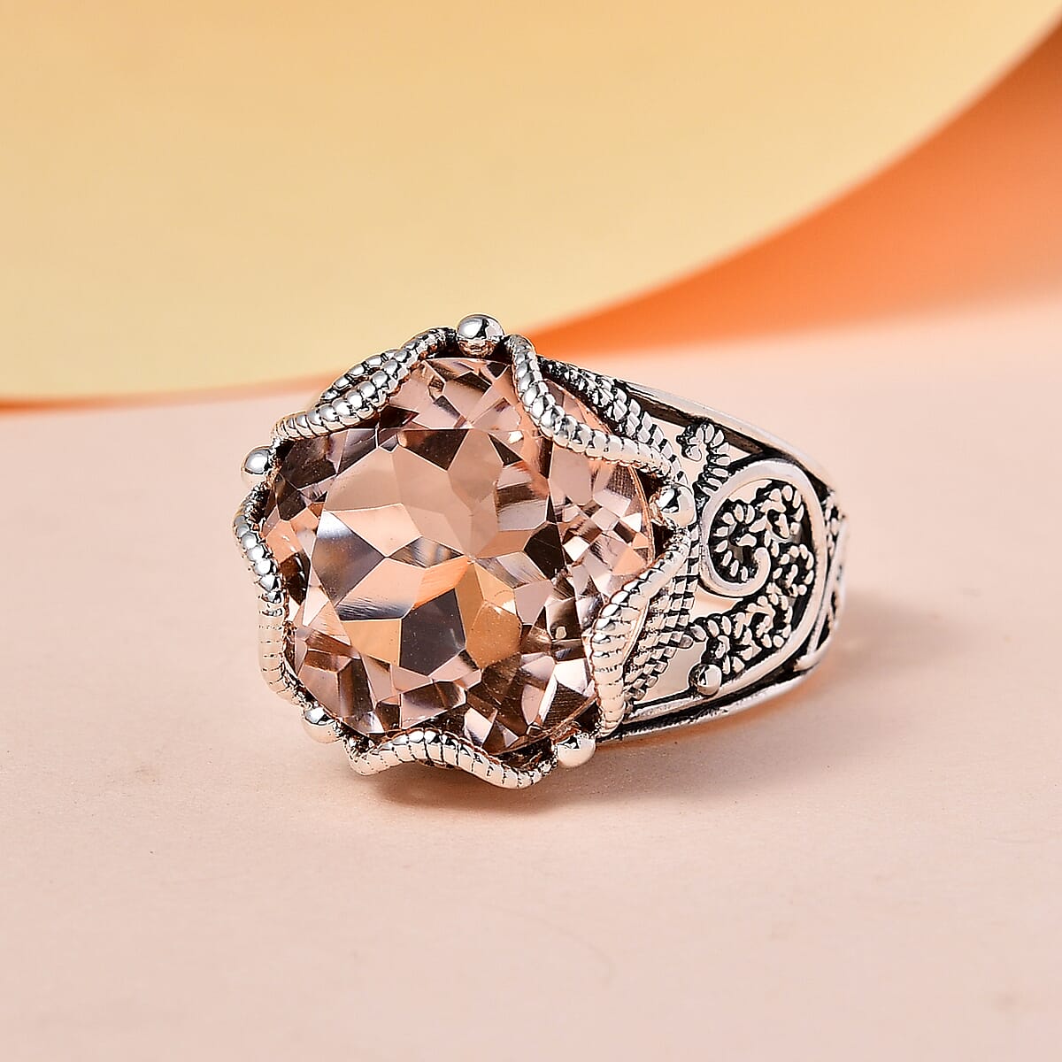 Artisan Crafted Morganique Quartz (Triplet) Solitaire Ring in Sterling Silver 10.65 ctw image number 1