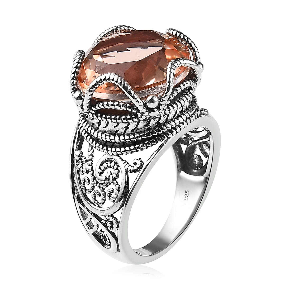Artisan Crafted Morganique Quartz (Triplet) Solitaire Ring in Sterling Silver 10.65 ctw image number 3