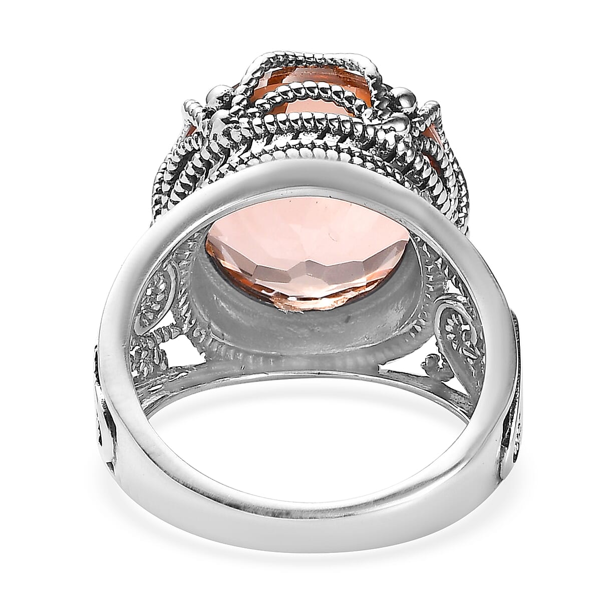 Artisan Crafted Morganique Quartz (Triplet) Solitaire Ring in Sterling Silver 10.65 ctw image number 4