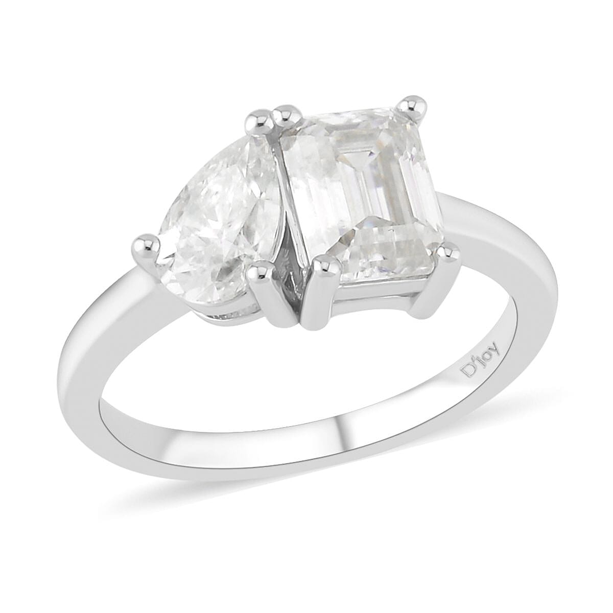 Moissanite Toi-Moi Ring in Rhodium Over Sterling Silver (Size 5.0) 2.60 ctw image number 0