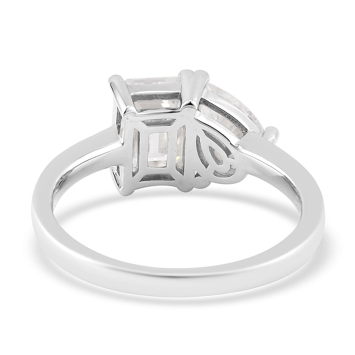 Moissanite Toi-Moi Ring in Rhodium Over Sterling Silver (Size 5.0) 2.60 ctw image number 4