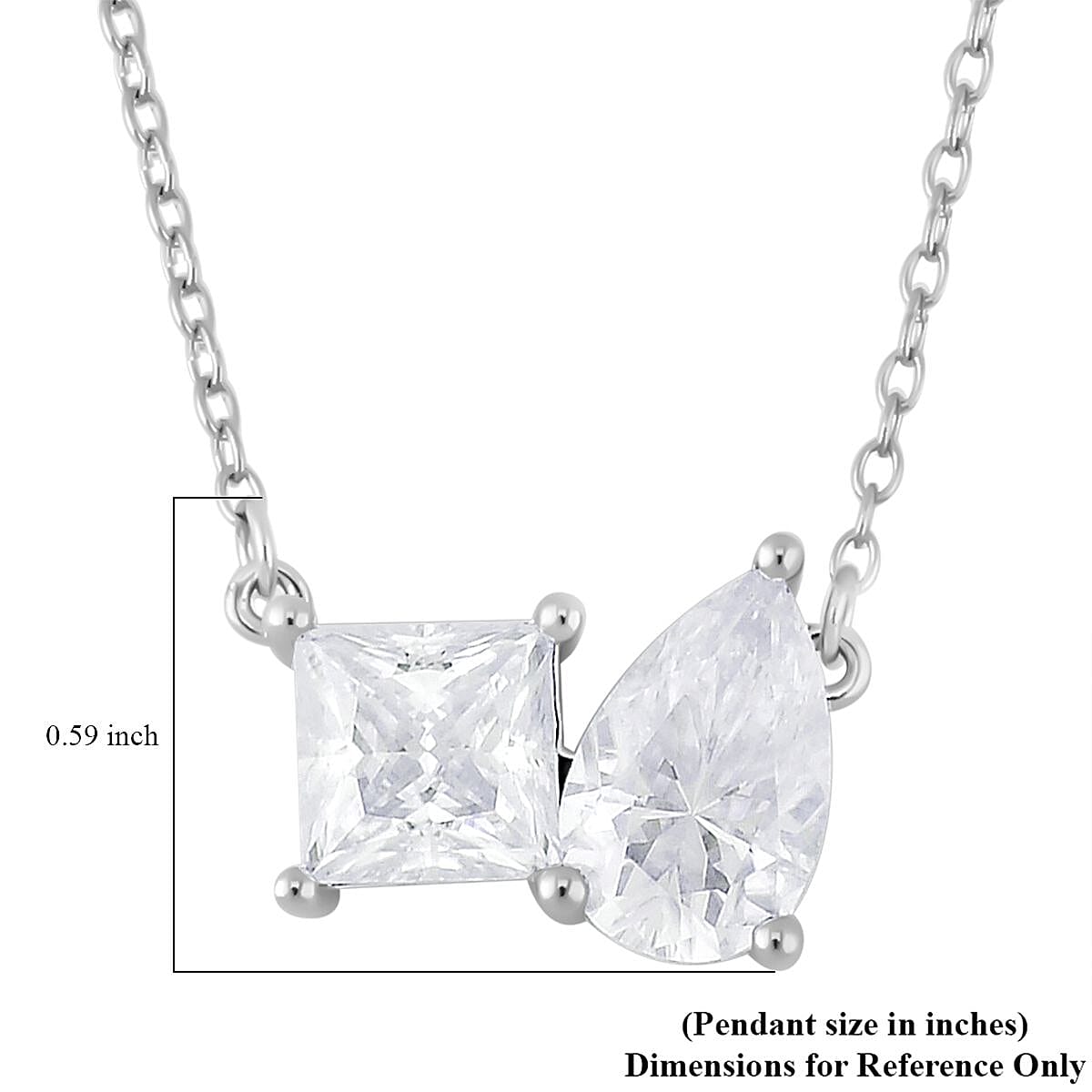 Moissanite Toi-Moi Necklace 18 Inches in Rhodium Over Sterling Silver 3.90 ctw image number 5