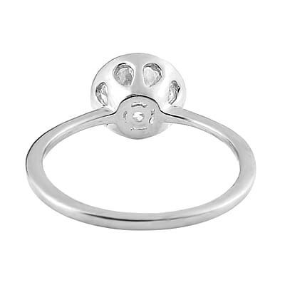 Moissanite Solitaire Ring in Platinum Over Sterling Silver (Size 10.0) 1.40 ctw