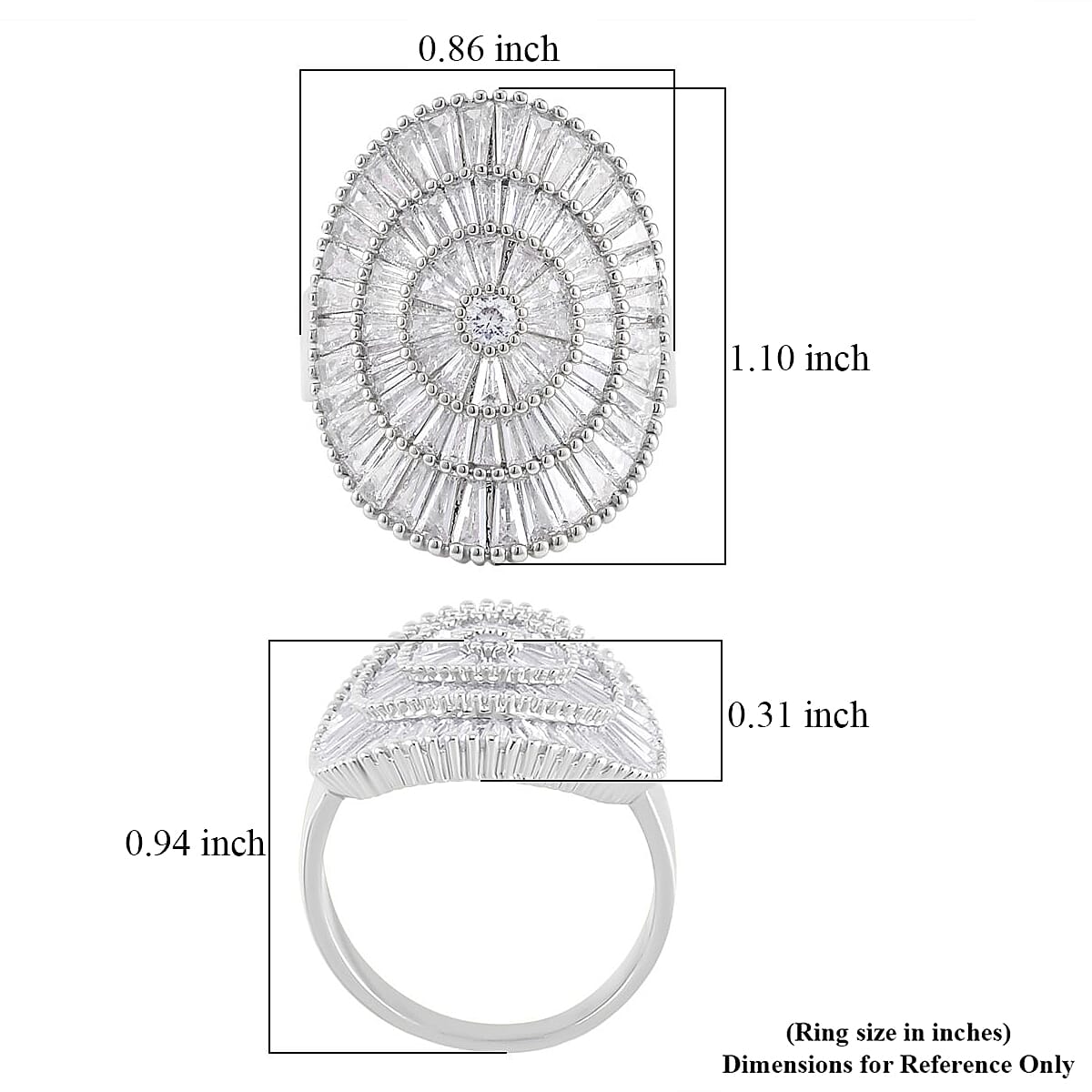 Simulated Diamond Cluster Ring in Silvertone (Size 8.0) 5.00 ctw image number 5