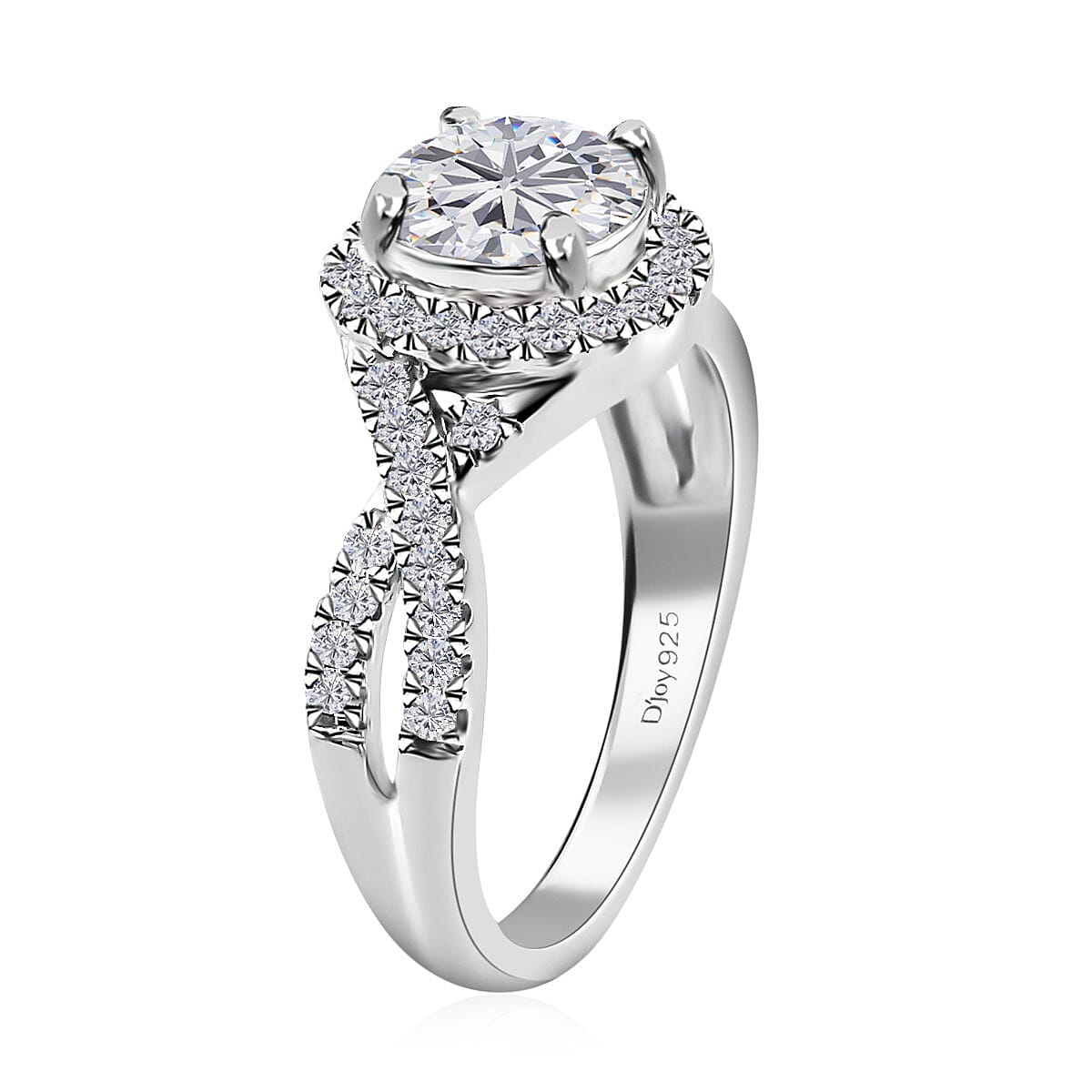 Moissanite Infinity Ring in Platinum Over Sterling Silver (Size 9.0) 1.65 ctw image number 3
