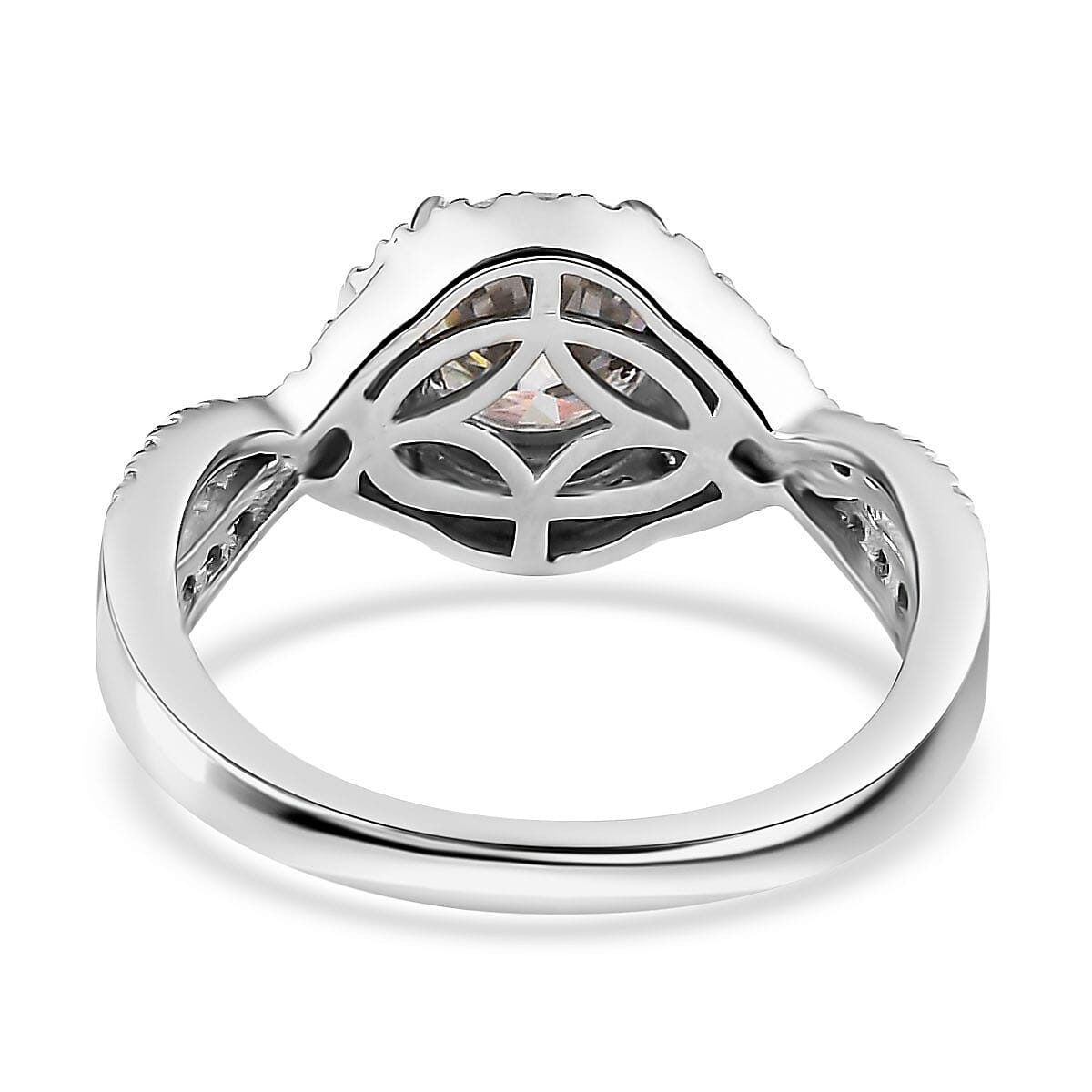 Moissanite Infinity Ring in Platinum Over Sterling Silver (Size 9.0) 1.65 ctw image number 4