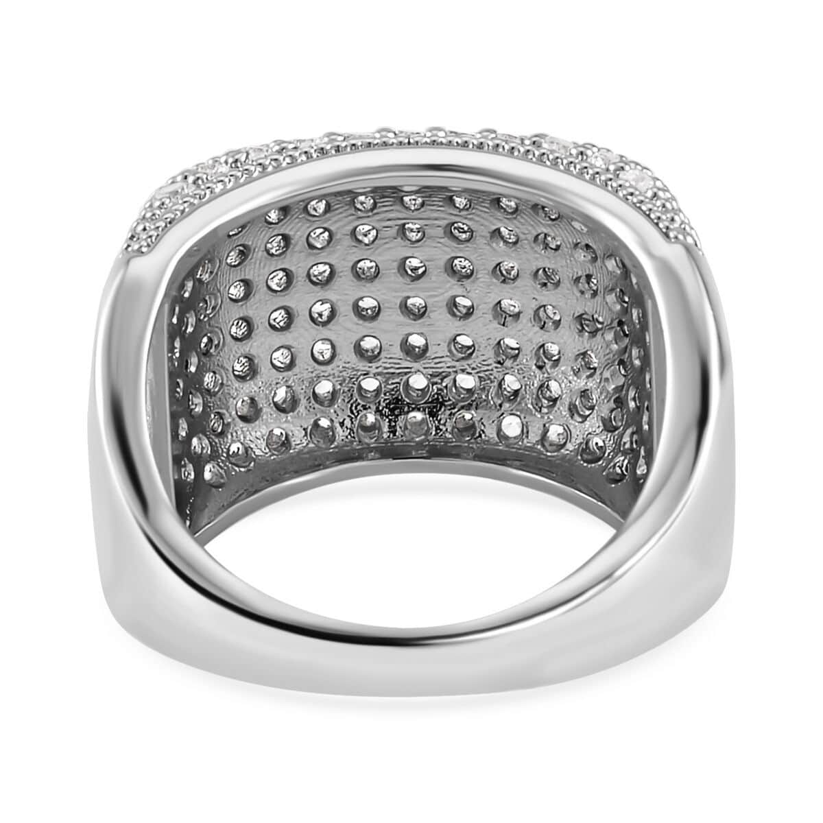 Simulated Diamond Dome Ring in Silvertone (Size 10.0) 3.00 ctw image number 4