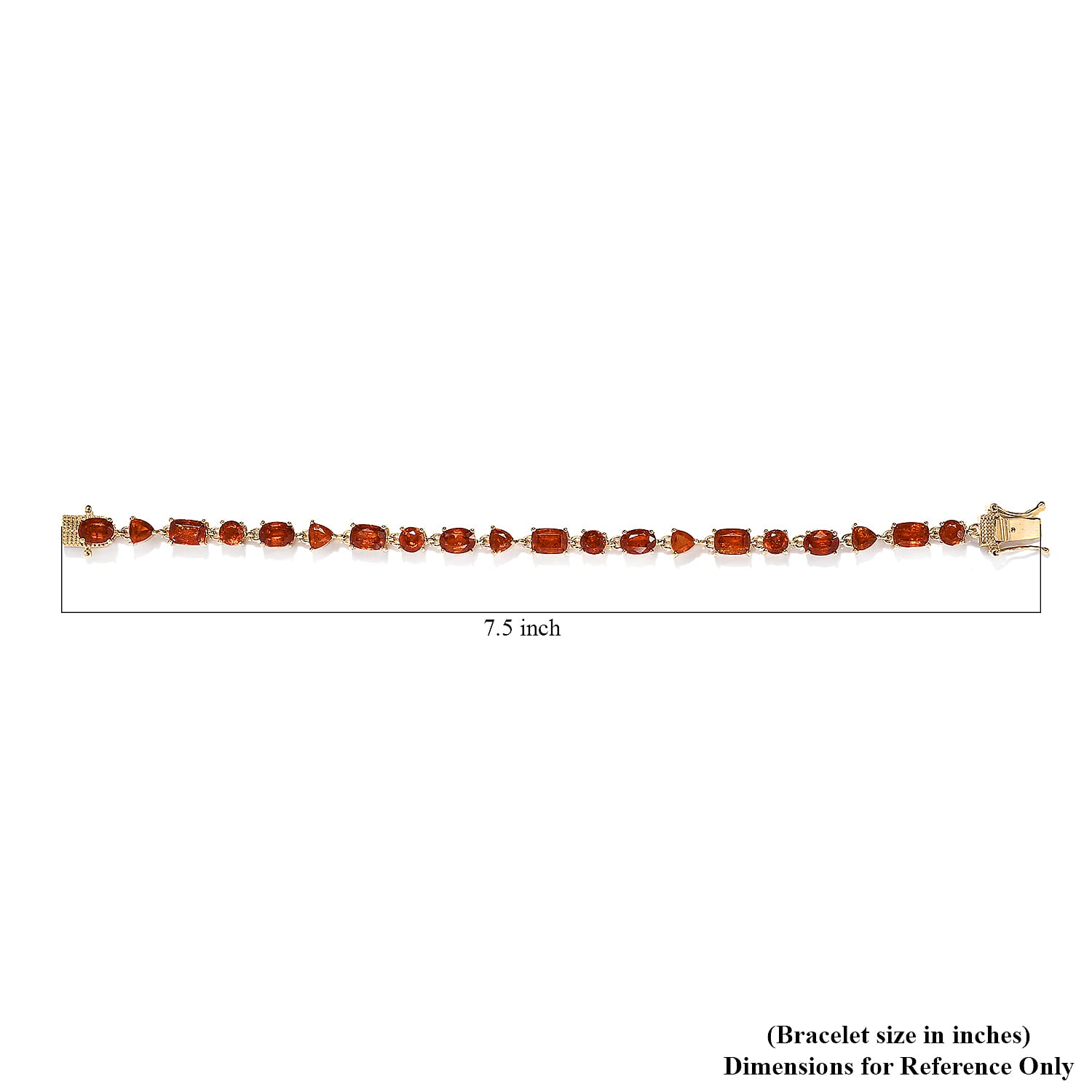 Premium Tangerine Kyanite Bracelet in Vermeil Yellow Gold Over Sterling Silver (7.25 In) 15.60 ctw