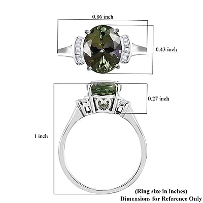 Luxoro 10K White Gold Premium Green Tanzanite and G-H I3 Diamond Ring (Size 6.0) 3.25 ctw 