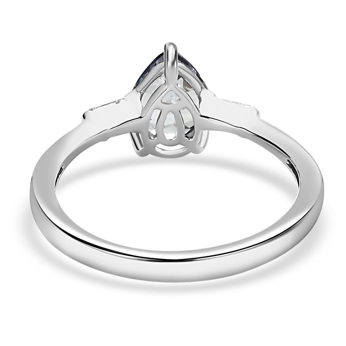 Luxoro 10K White Gold Premium Green Tanzanite and G-H I3 Diamond Ring 1.30 ctw image number 4