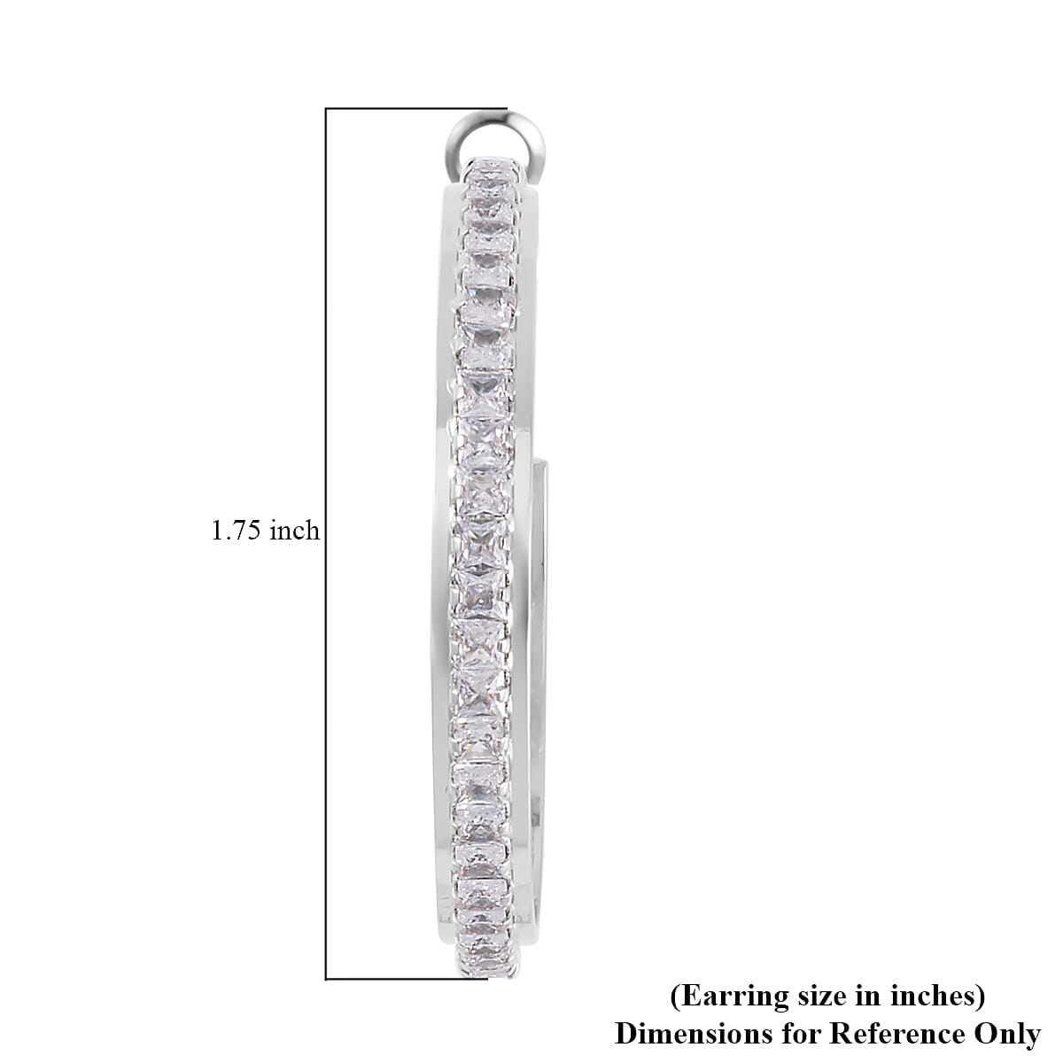 Simulated Diamond Hoop Earrings in Silvertone 6.00 ctw