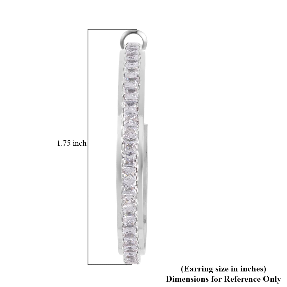 Bargain Deal Simulated Diamond Hoop Earrings in Silvertone 6.00 ctw image number 4
