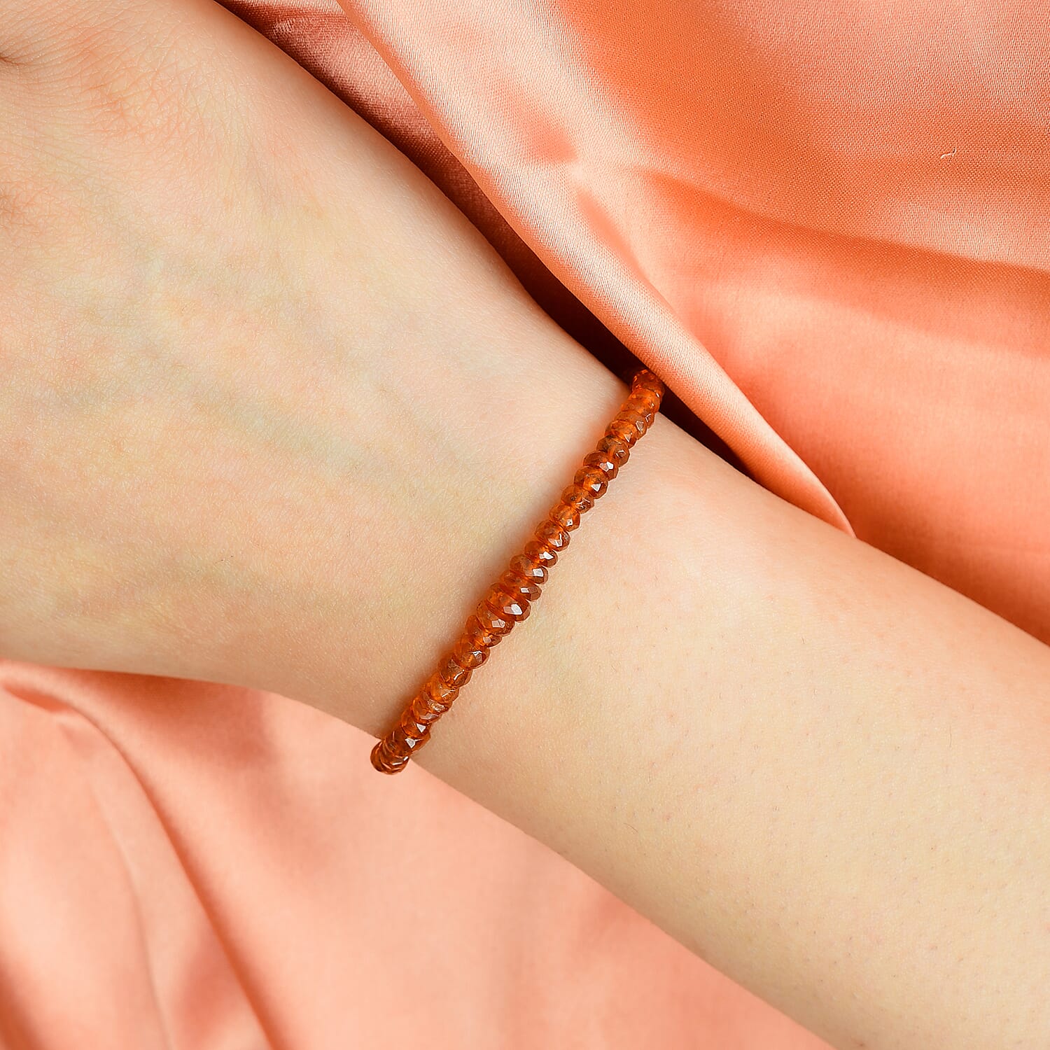 Tangerine Kyanite Beaded Bracelet in 14K Yellow Gold Over Sterling Silver (7.25 In) 28.00 ctw
