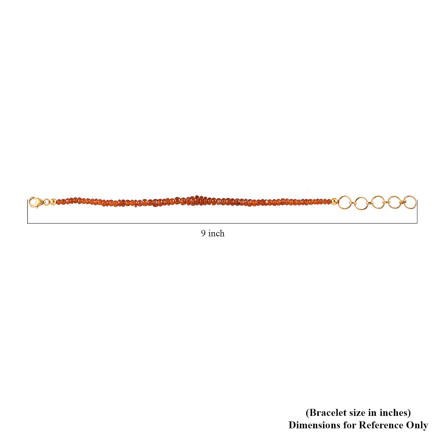Tangerine Kyanite Beaded Bracelet in 14K Yellow Gold Over Sterling Silver (7.25 In) 28.00 ctw