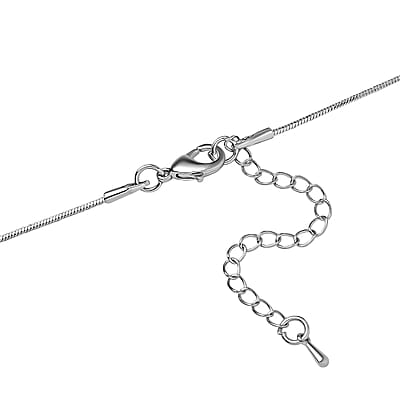 Blue Glass, Black and Mystic White Austrian Crystal Fish Necklace in Silvertone 28-30 Inches