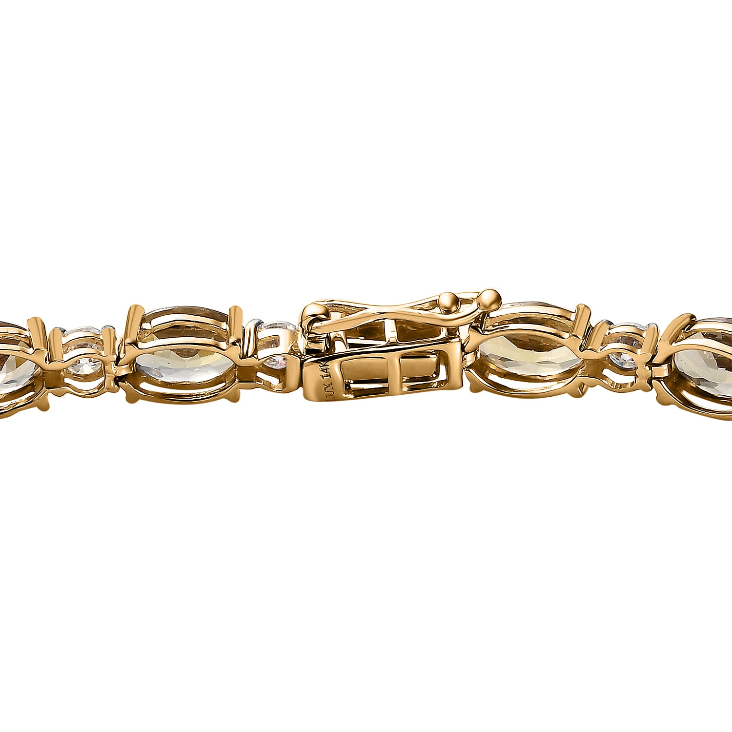 Luxoro 14K Yellow Gold Premium Golden Tanzanite and Moissanite Bracelet (6.50 In) 4.60 Grams 9.50 ctw