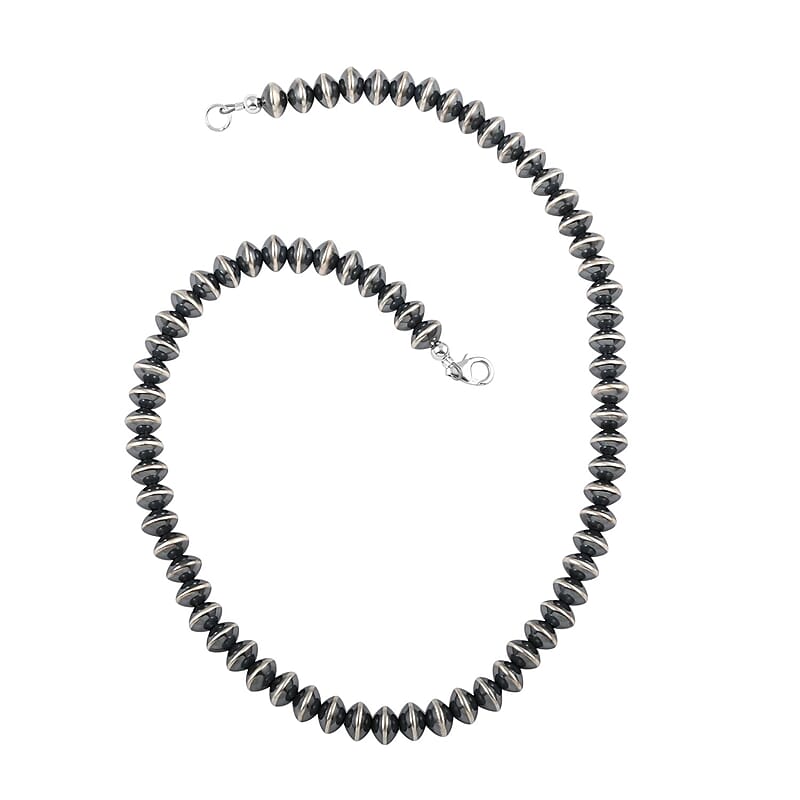Santa Fe Style Sterling Silver Navajo Pearl Necklace 16 Inches 28.20 Grams