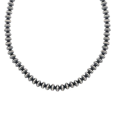 Santa Fe Style Sterling Silver Navajo Pearl Necklace 16 Inches 28.20 Grams