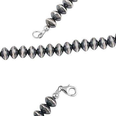 Santa Fe Style Sterling Silver Navajo Pearl Necklace 16 Inches 28.20 Grams