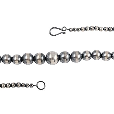 Santa Fe Style Sterling Silver Navajo Pearl Necklace 20 Inches 39.40 Grams