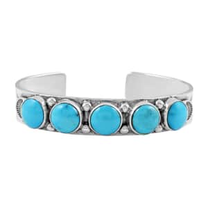 Mother’s Day Gift Santa Fe Style Kingman Turquoise Bracelet in Sterling Silver 19.35 ctw