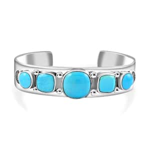 Mother’s Day Gift Santa Fe Style Kingman Turquoise Cuff Bracelet in Sterling Silver (Adjustable) 24.25 ctw