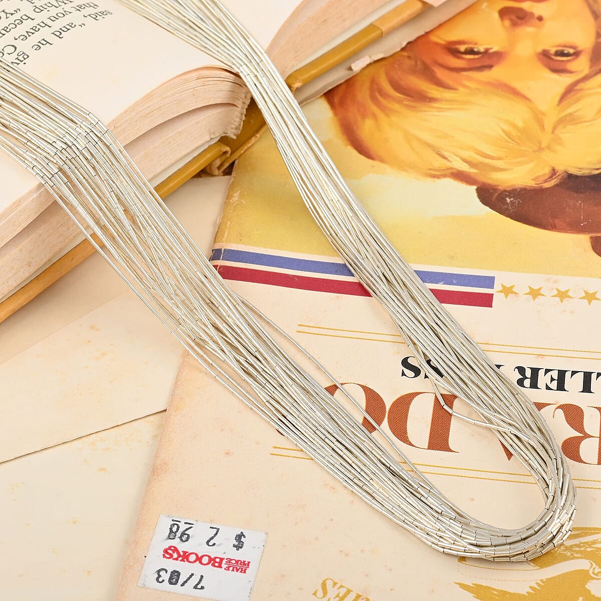 Santa Fe Style Sterling Silver Multi Strand Necklace 28 Inches 41.2 Grams image number 1