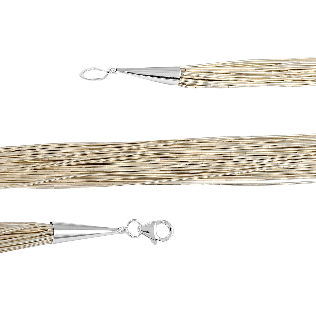 Santa Fe Style Sterling Silver Multi Strand Necklace 28 Inches 41.2 Grams image number 3