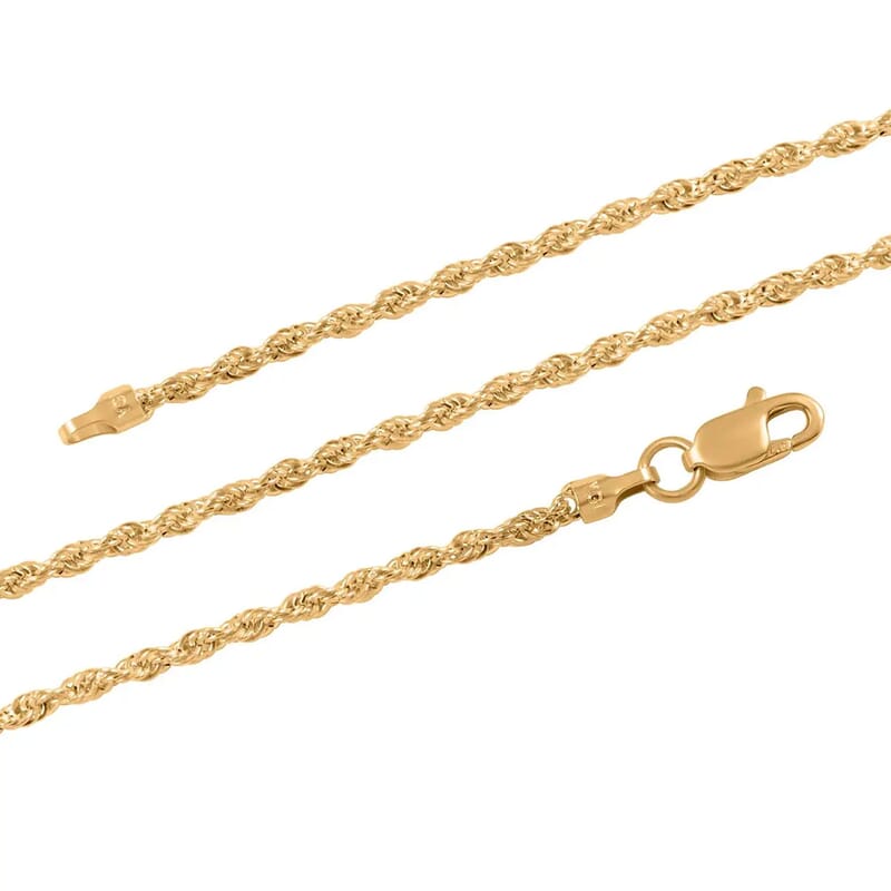 10K Yellow Gold Rope Chain Necklace, Gold Rope Necklace, 22 Inches Chain Necklace, Gold Chains For Her 1.5 Grams
