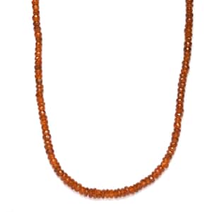 Tangerine Kyanite Beaded Necklace 20 Inches in 14K Yellow Gold Over Sterling Silver 85.00 ctw