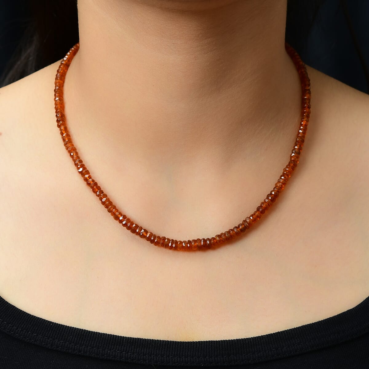 Tangerine Kyanite Beaded Necklace 20 Inches in 14K Yellow Gold Over Sterling Silver 85.00 ctw image number 2