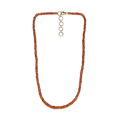 Tangerine Kyanite Beaded Necklace 20 Inches in 14K Yellow Gold Over Sterling Silver 85.00 ctw