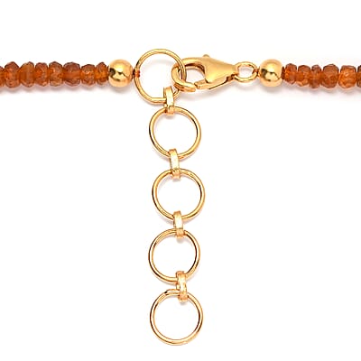 Tangerine Kyanite Beaded Necklace 20 Inches in 14K Yellow Gold Over Sterling Silver 85.00 ctw